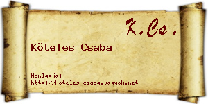 Köteles Csaba névjegykártya