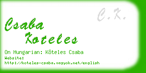 csaba koteles business card